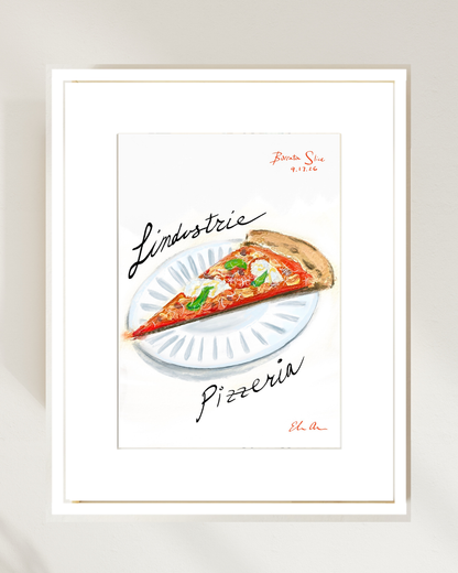 L'industrie Pizzeria Burrata Slice, NYC Original 5x7 Painting