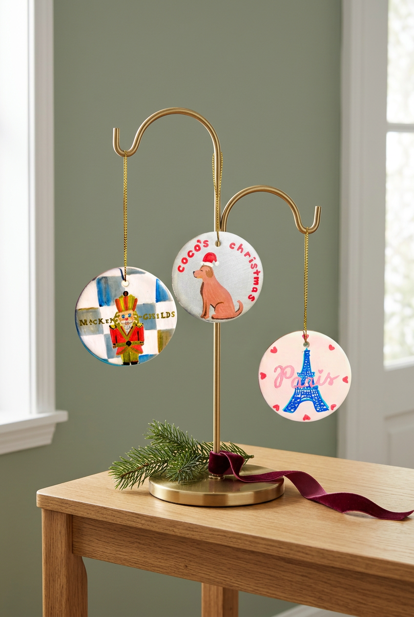 Daily Provisions Iced Coffee & a Good Book, Hand Painted Christmas Ornament